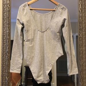 NWT H&M Scoop Back Gray Bodysuit